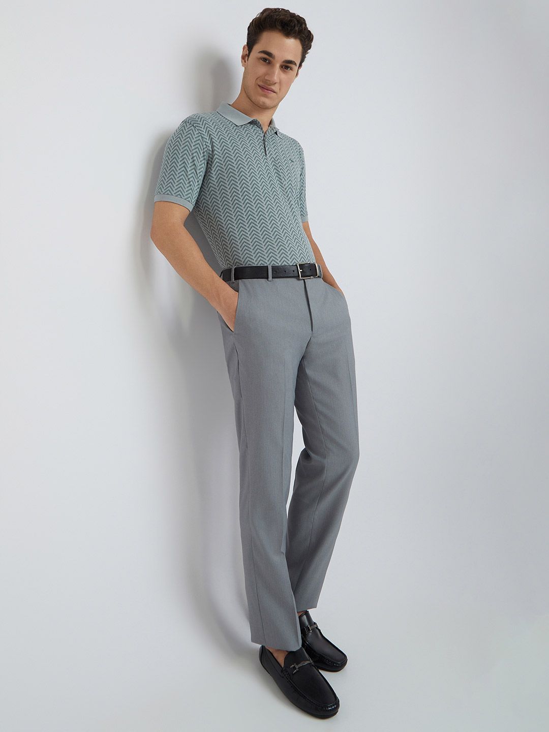 Park Avenue Printed Polo Collar Slim Fit T-shirt