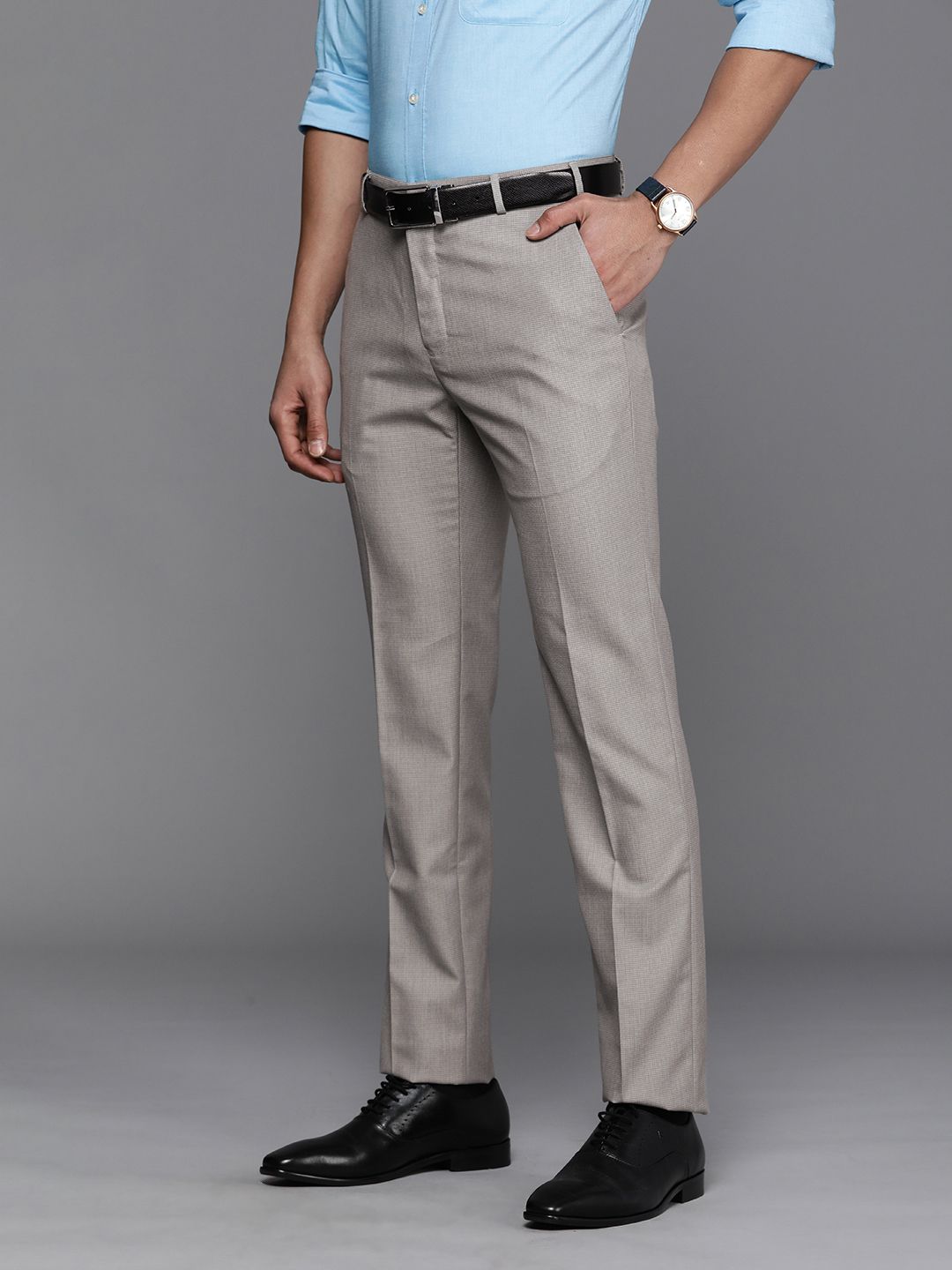 Raymond Men Textured Slim Fit Formal Trouser