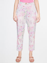 AND Women Floral Printed Tapered Fit Trousers