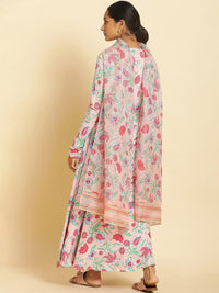W Floral Printed Kurta with Trousers & Dupatta