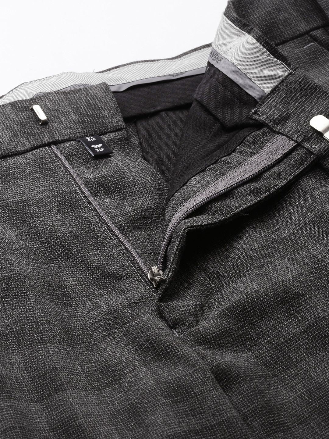 Park Avenue Men Checked Super Slim Fit Trousers