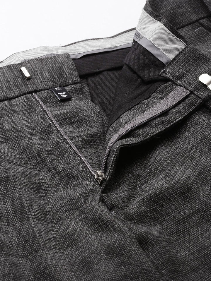Park Avenue Men Checked Super Slim Fit Trousers