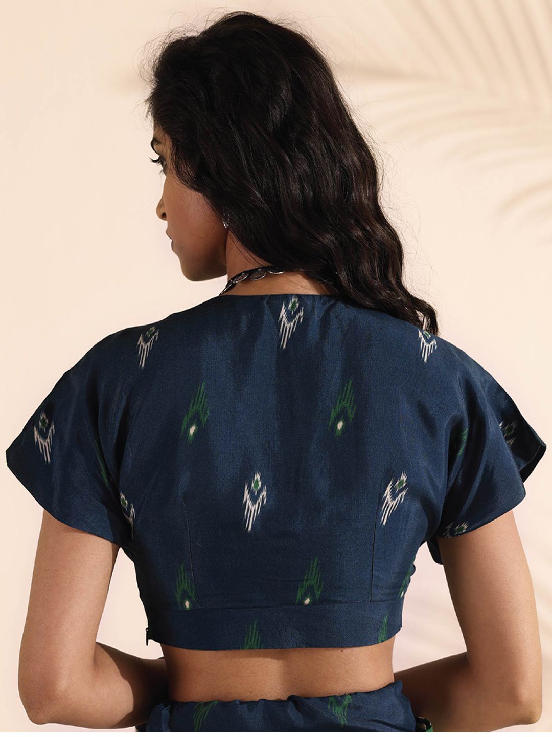 trueBrowns Ikat Printed Saree Blouse