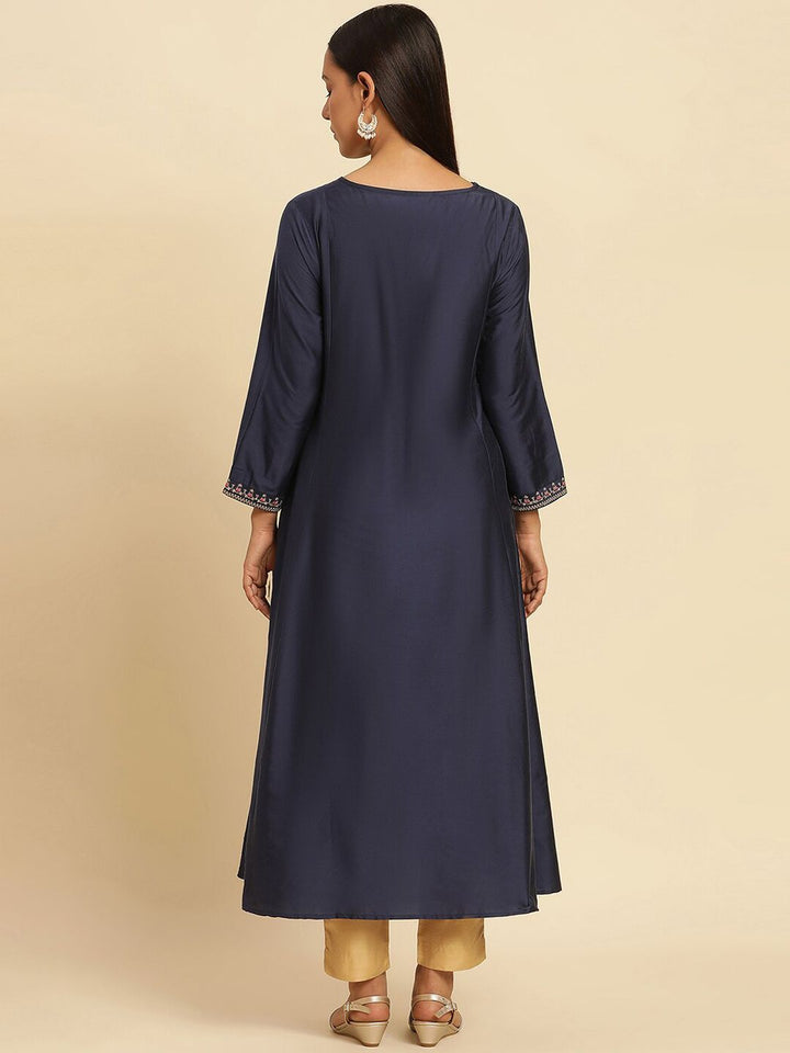 W Ethnic Motifs Embroidered Regular Sleeves Sequins Kurta
