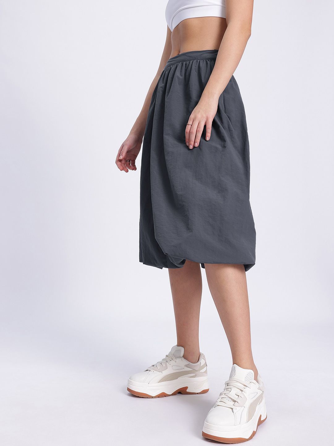 DressBerry Functional Fashion Midi Balloon Parachute Skirt