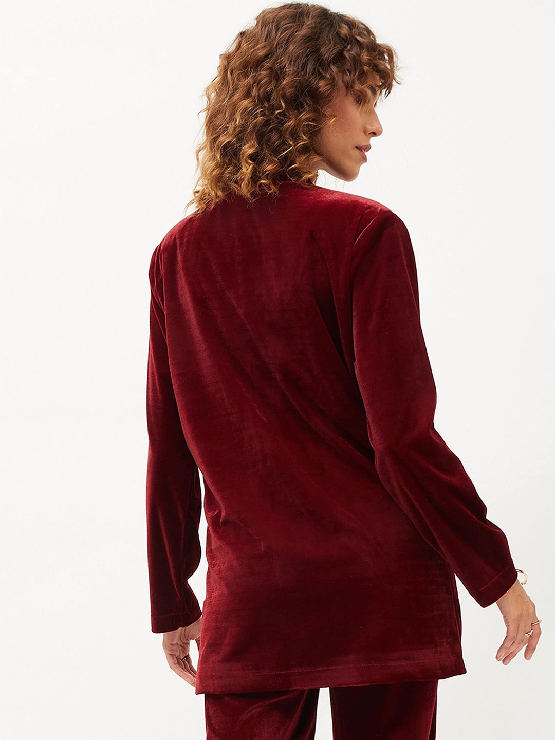 SASSAFRAS Shawl Collar Single-Breasted Velvet Blazer