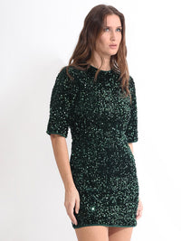 RAREISM Sequin Embellished Sheath Mini Dress