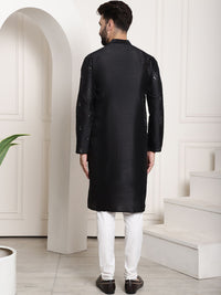 SOJANYA Mandarin Collar Mirror Work Kurta With Trousers