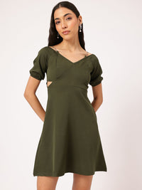 DressBerry Urban Chic Cut-Out Waist Chain Straps Mini Dress