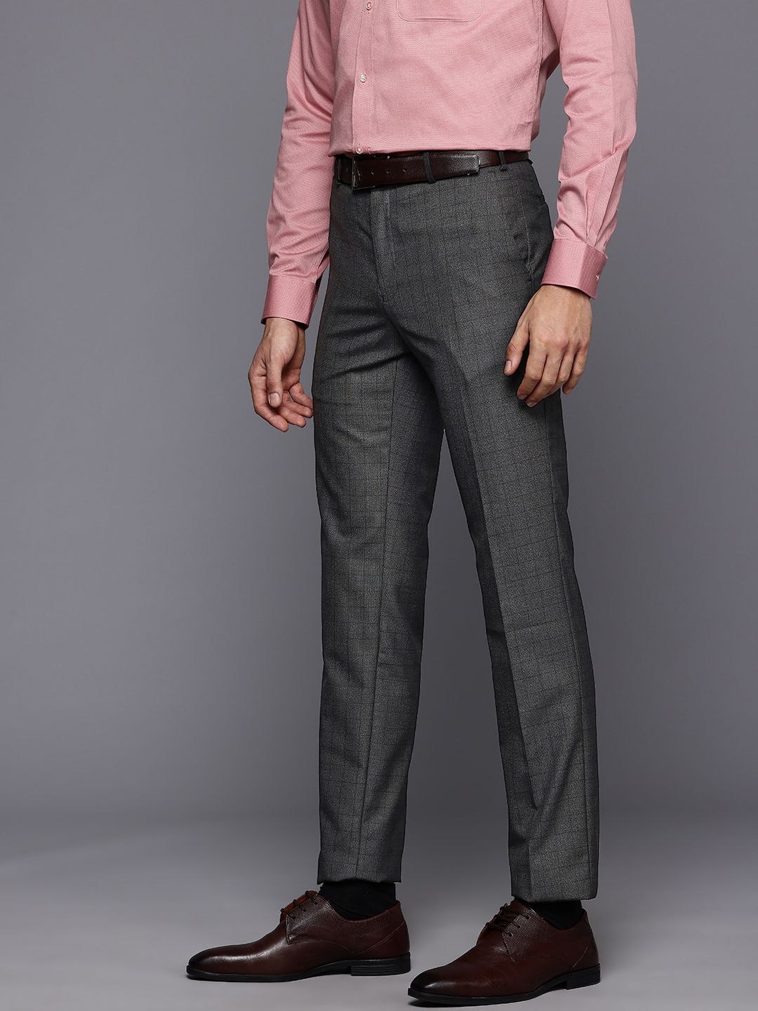 Raymond Men Checked Slim Fit Trousers