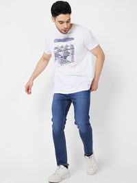 SPYKAR Men Kano Skinny Fit Mid-Rise Light Fade Cotton Cropped Jeans