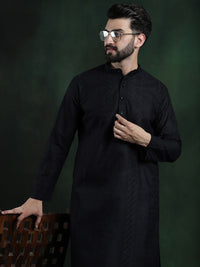 SOJANYA Ethnic Motifs Embroidered Mandarin Collar Thread Work Cotton Straight Kurta