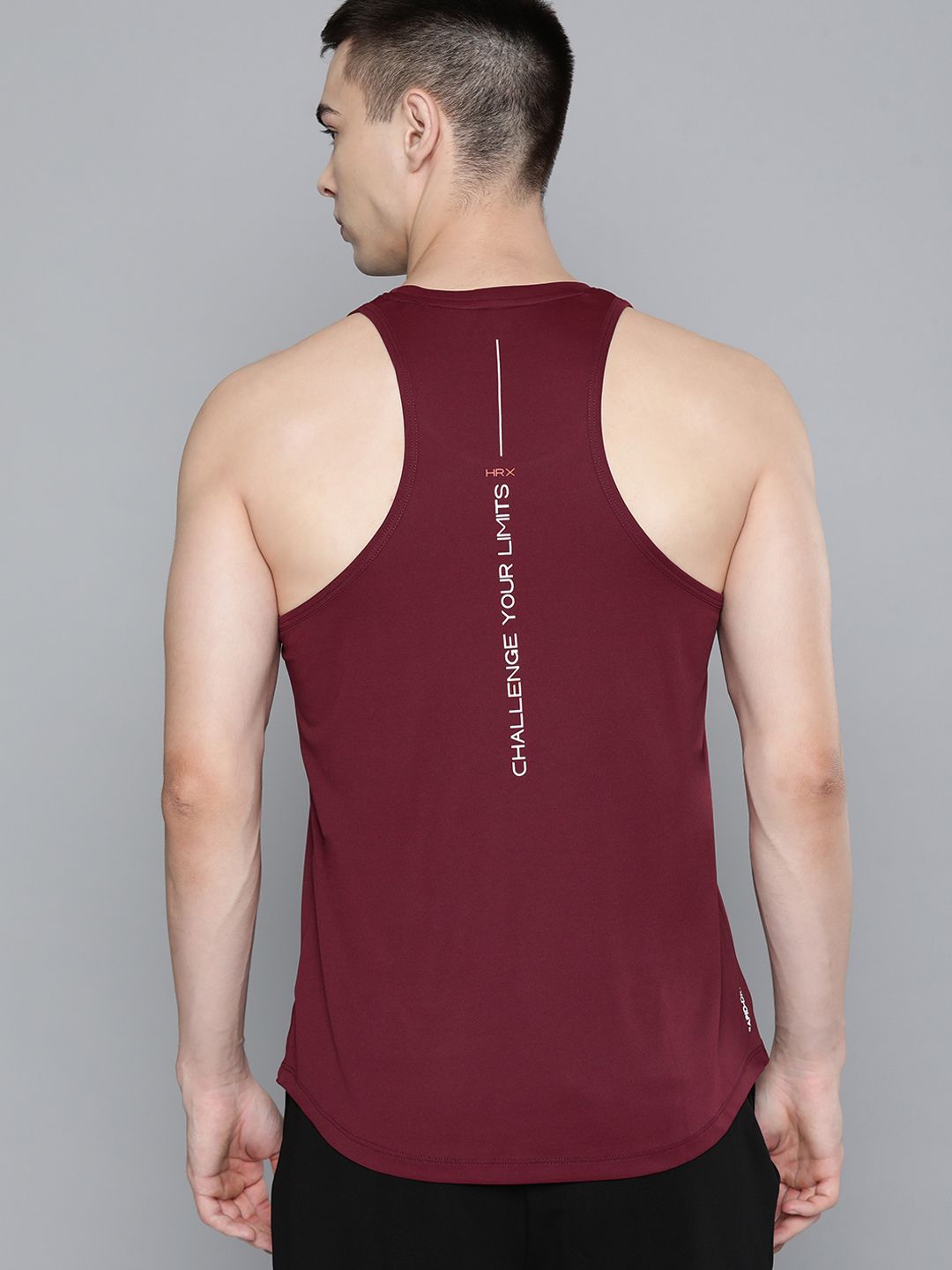HRX by Hrithik Roshan Typography Detail Rapid-Dry Sleeveless Training T-shirt