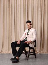 Mr. Bowerbird Floral Embroidered Notched Lapel Casual Blazer