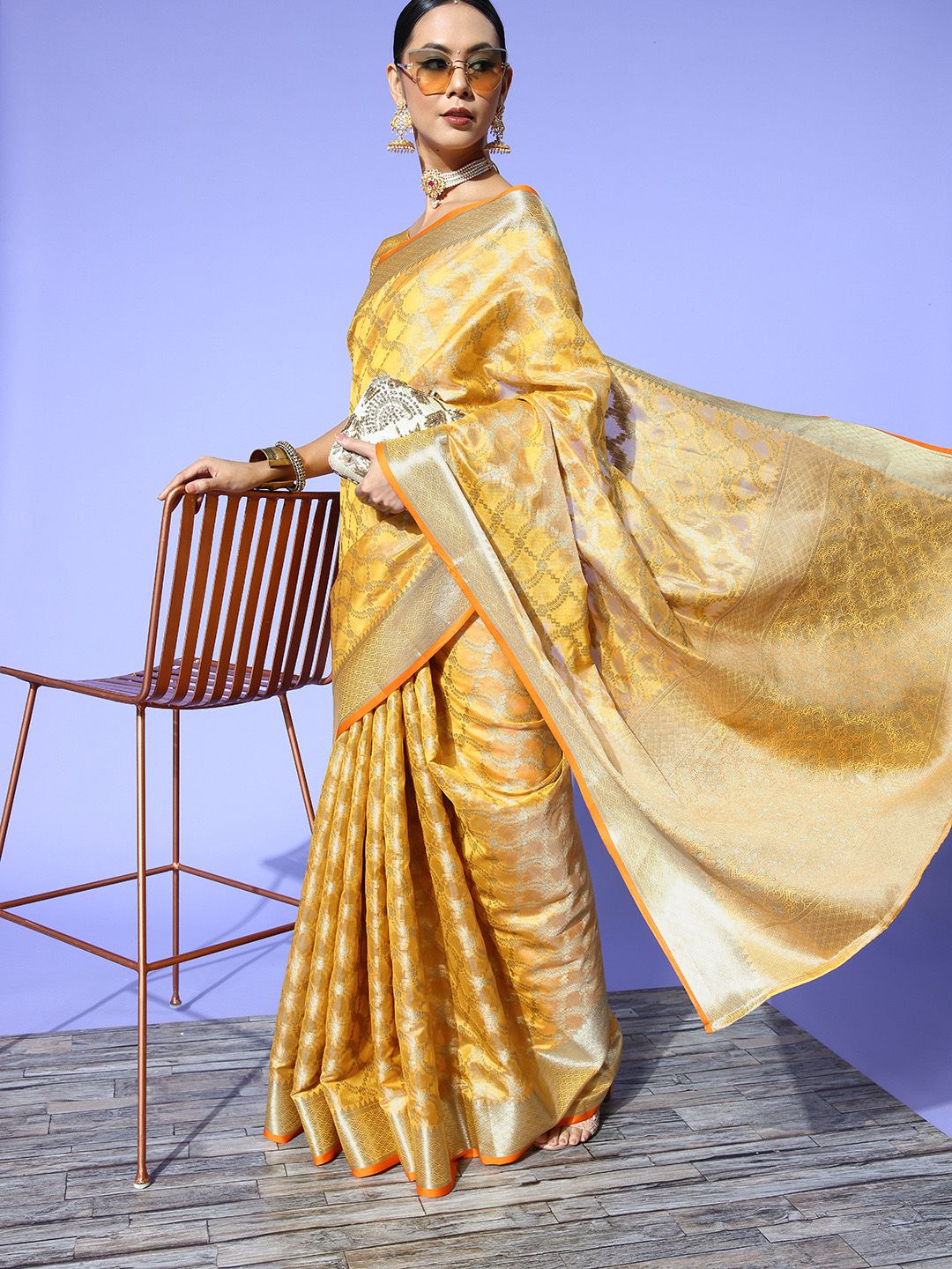 Saree mall Ethnic Motifs Saree With Woven Design Border