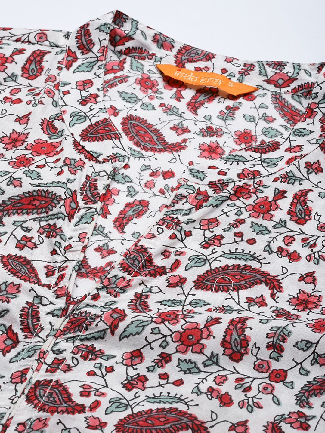 Indo Era Paisley Printed Pure Cotton Kurta with Trousers