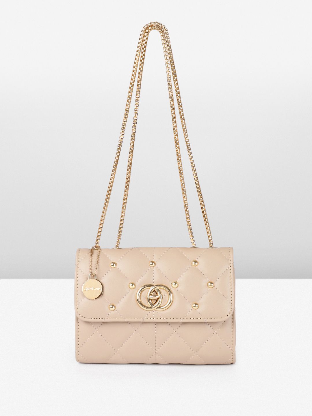 DressBerry Quilted Shoulder Bag with Studded Detail
