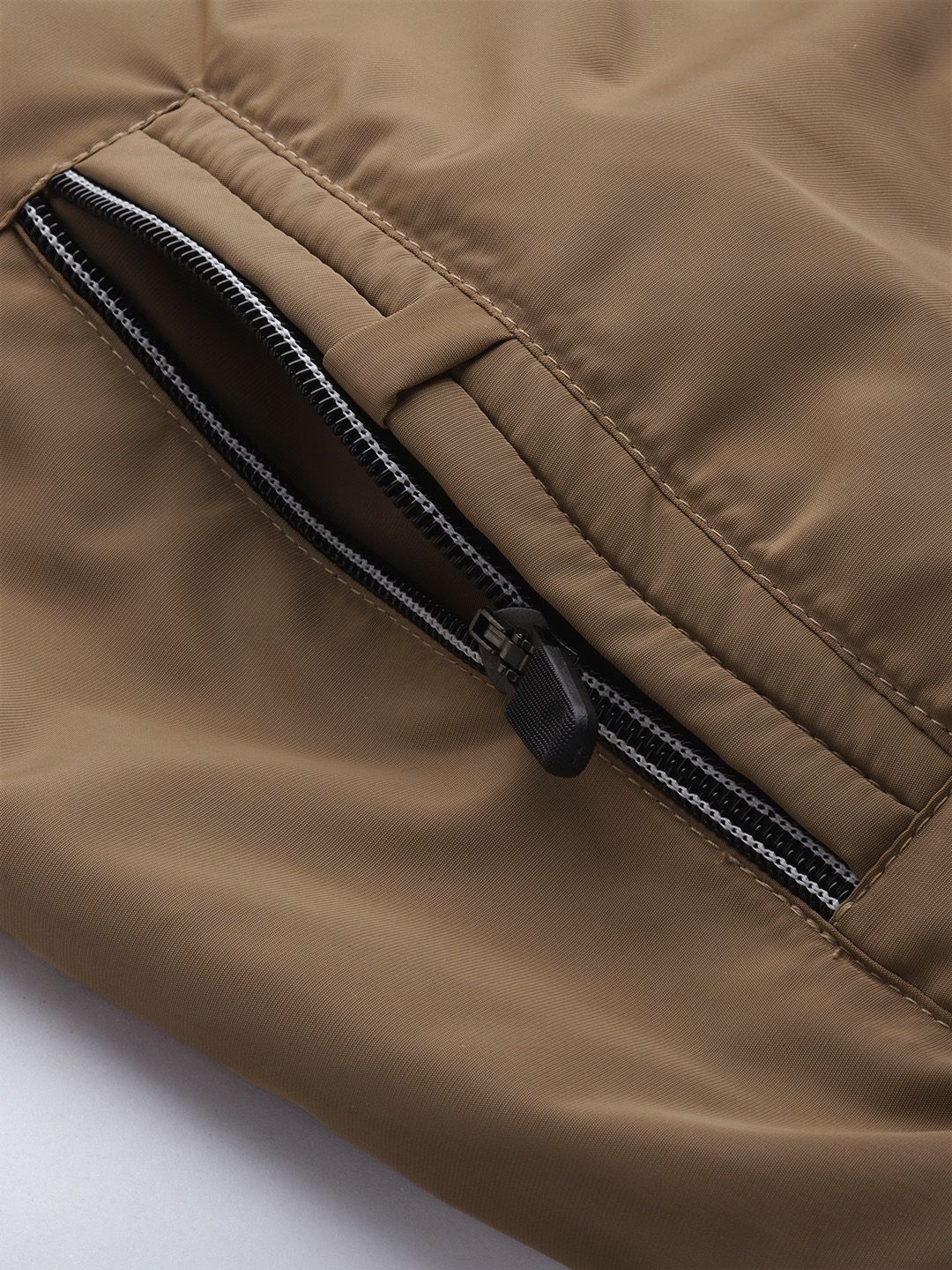 The Indian Garage Co Men Slim Fit High-Neck Zip-Front Bomber Jacket