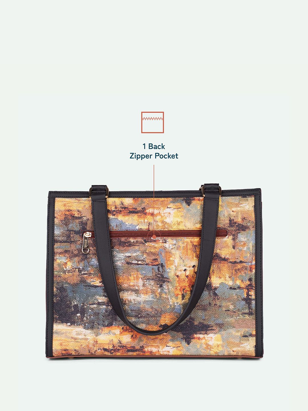 Zouk Women Abstract Printed Shopper Rhea Kapoor Tote Bag - Bombay Tapestry
