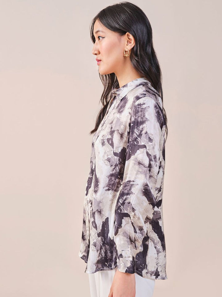 AND Women Floral Print Long Sleeve Shirt Style Top
