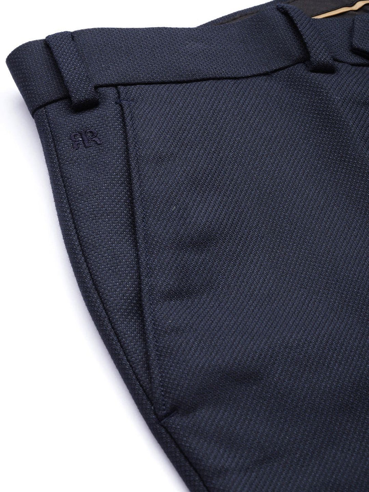 Raymond Men Textured Slim Fit Formal Trousers