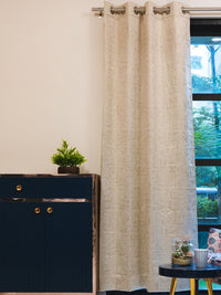 URBAN SPACE Beige & Gold-Toned Black Out Window Curtain