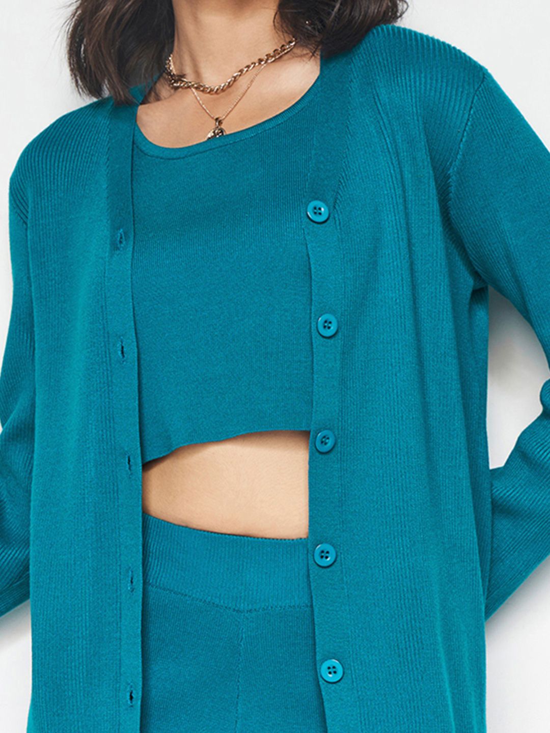 And Women Solid Top with Trousers & Jacket