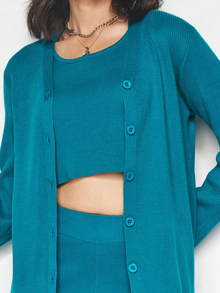 And Women Solid Top with Trousers & Jacket