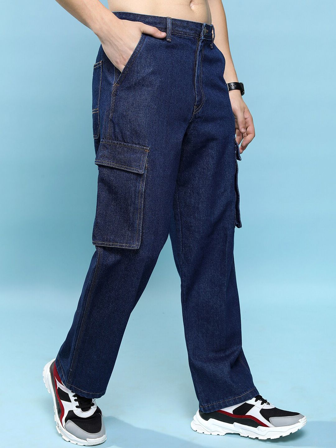 HIGHLANDER Men Blue Relaxed Fit Mid-Rise Clean Look Light Fade Jeans