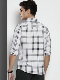 The Indian Garage Co Men Windowpane Checked Casual Shirt