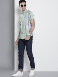 The Indian Garage Co Men Slim Fit Opaque Striped Casual Shirt
