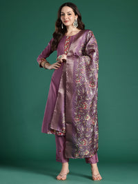 Indo Era Floral Embroidered Thread Work Kurta with Trousers & With Dupatta