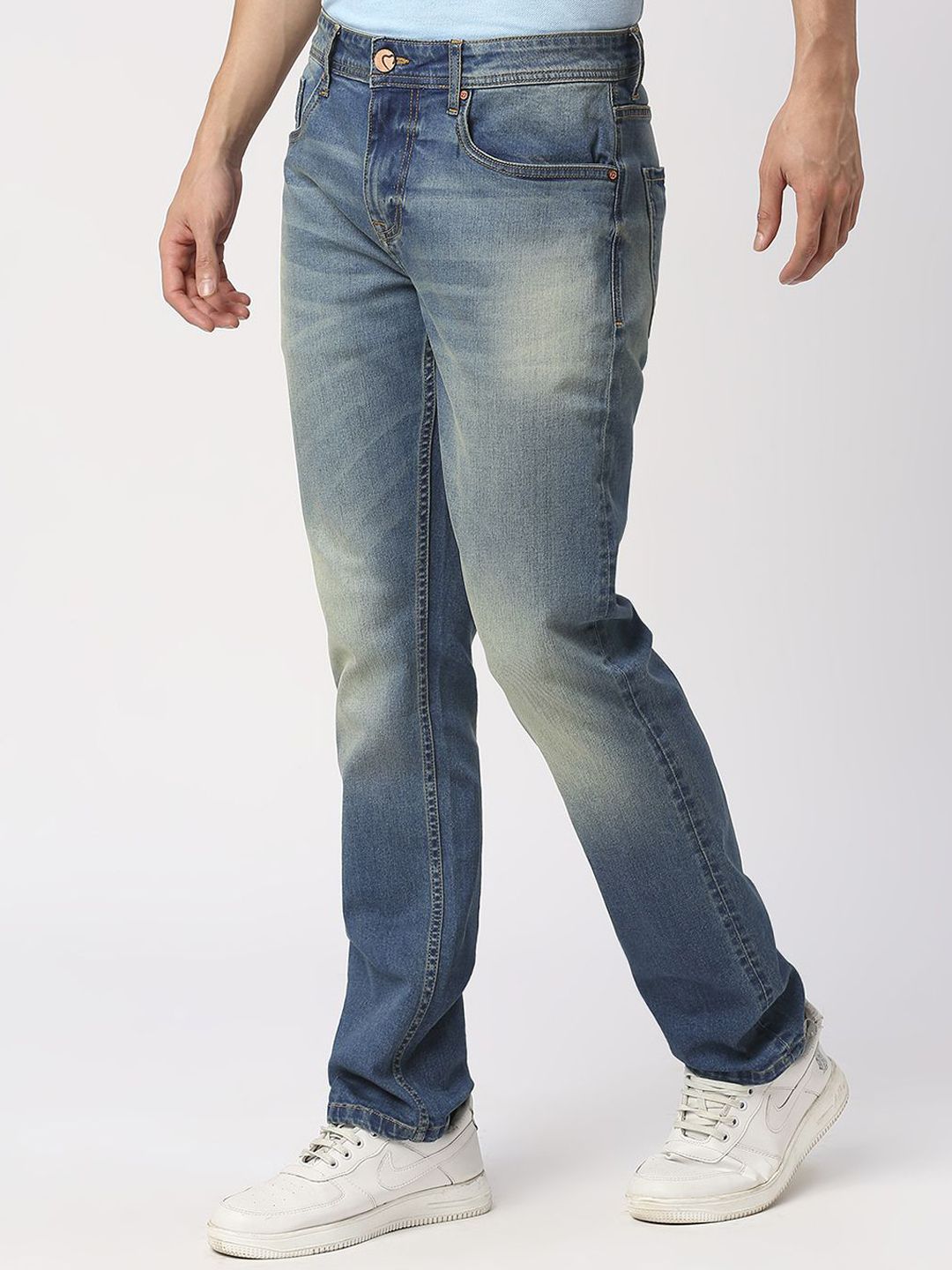 Being Human Men Slim Straight Fit Clean Look Light Fade Jeans