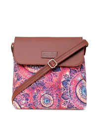 ZOUK Pink Printed Bucket Sling Bag