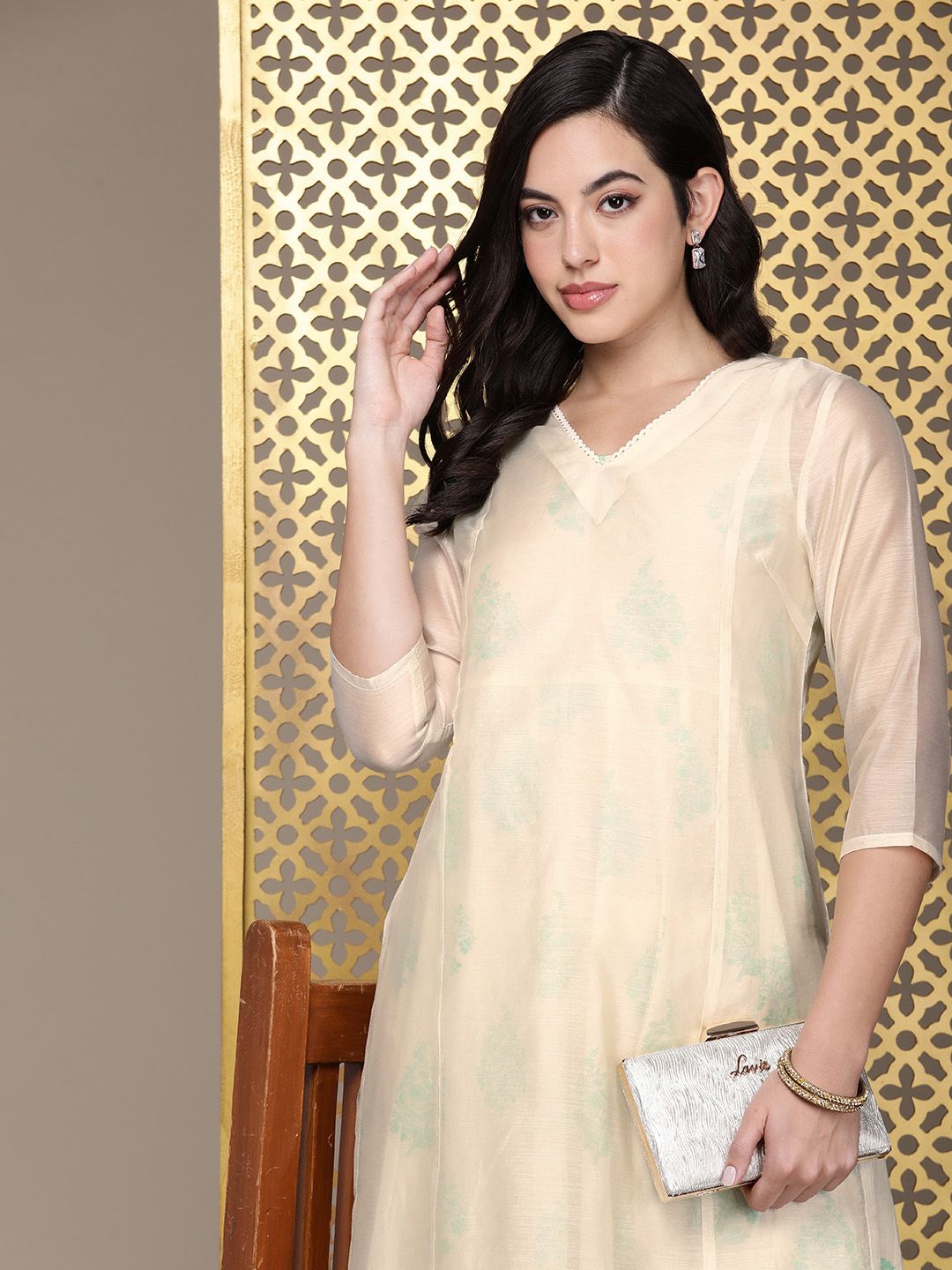 House of Pataudi Jashn Floral Printed Layered Kurta