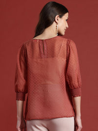 all about you Dobby Weave Sheer Top