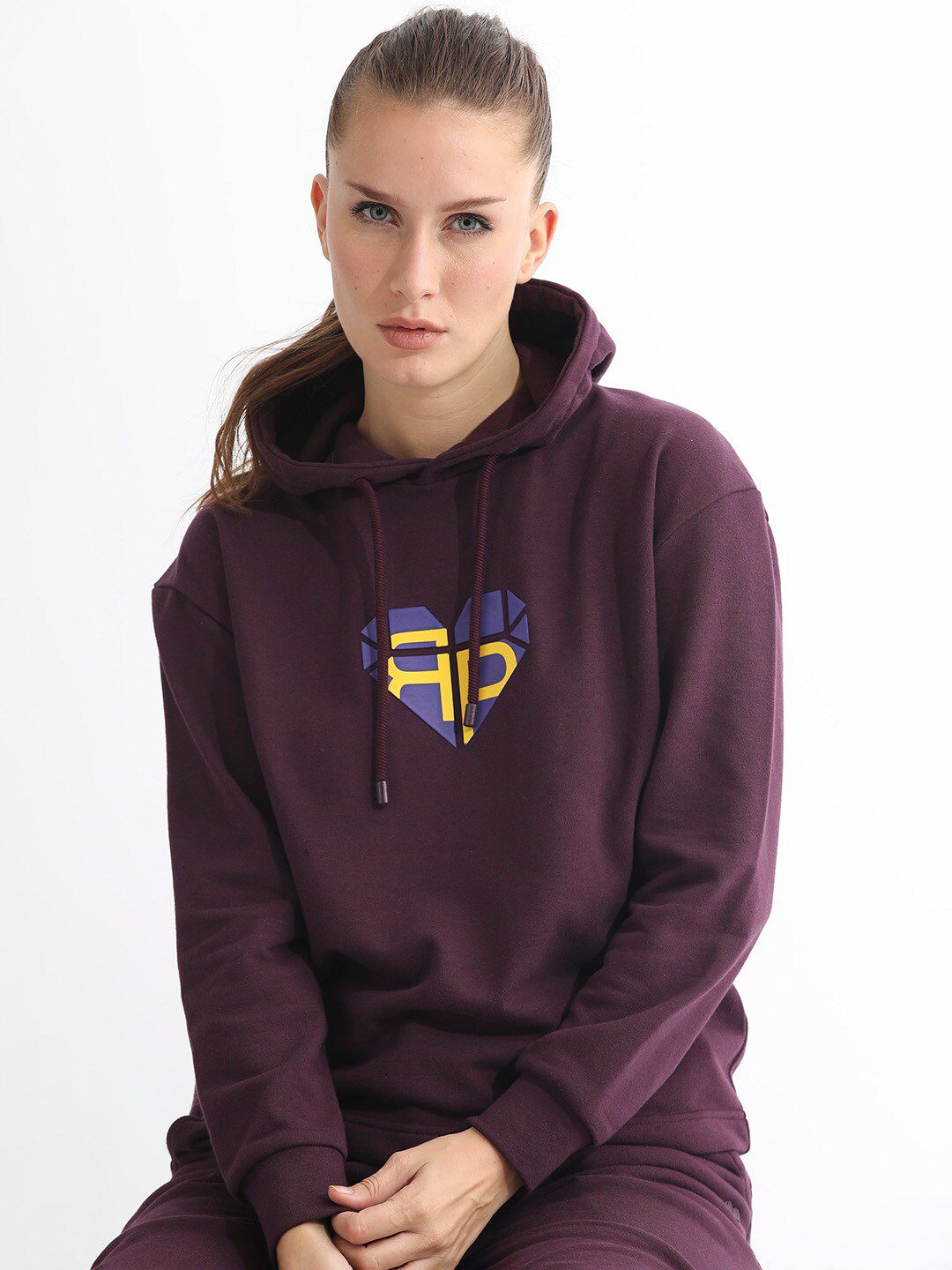 RAREISM Graphic Printed Hooded Cotton Sweatshirt