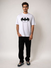 The Indian Garage Co Men Batman Graphic Printed Round Neck Pure Cotton Boxy T-shirt