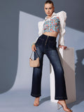 STREET 9 Floral Printed Pure Cotton Crop Shirt Style Top