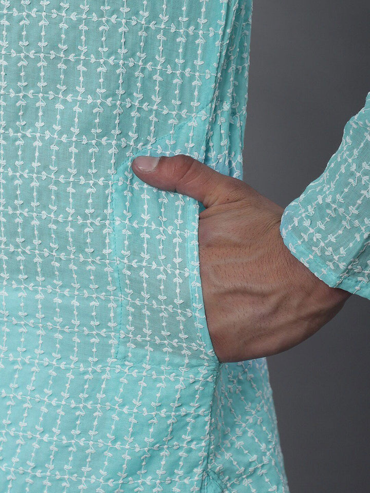SOJANYA Embroidered Pure Cotton Kurta With Churidar