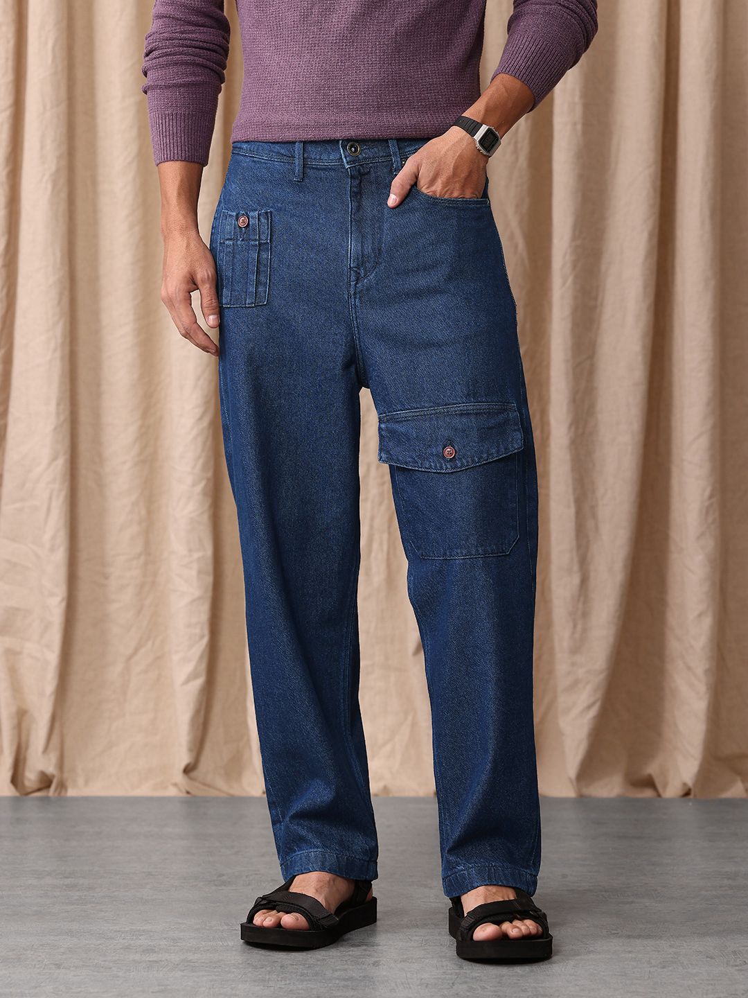 Mr Bowerbird Men Pure Cotton Oversized Jeans
