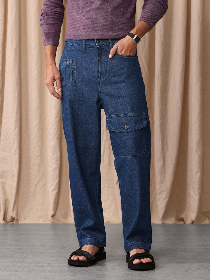 Mr Bowerbird Men Pure Cotton Oversized Jeans