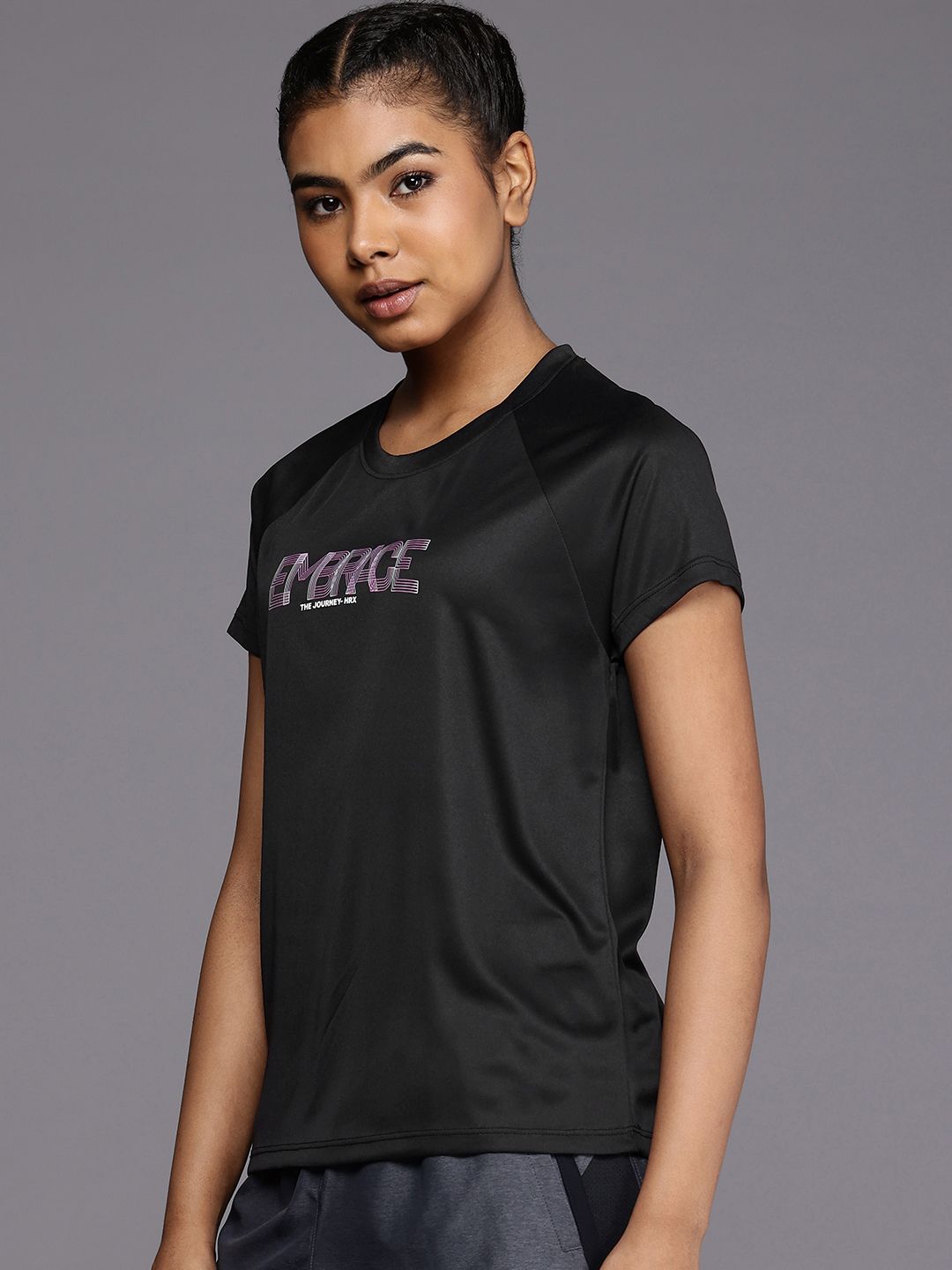 HRX by Hrithik Roshan Typography Printed Rapid-Dry Training T-shirt
