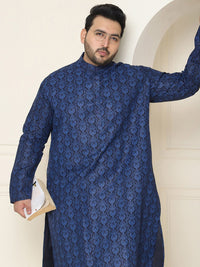 SOJANYA PLUS Size Ethnic Motifs Band Collar Straight Kurta