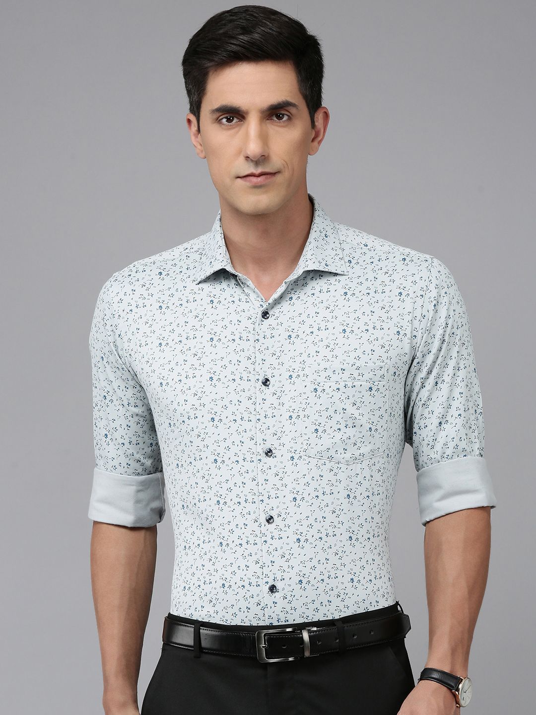 Park Avenue Slim Fit Floral Printed Formal Shirt