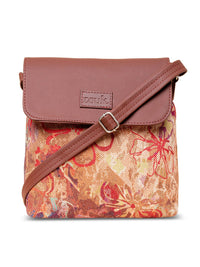 ZOUK Floral Printed Structured Sling Bag