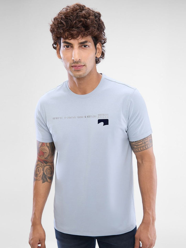 SPYKAR Men Typography Printed Slim Fit Round Neck T-shirt