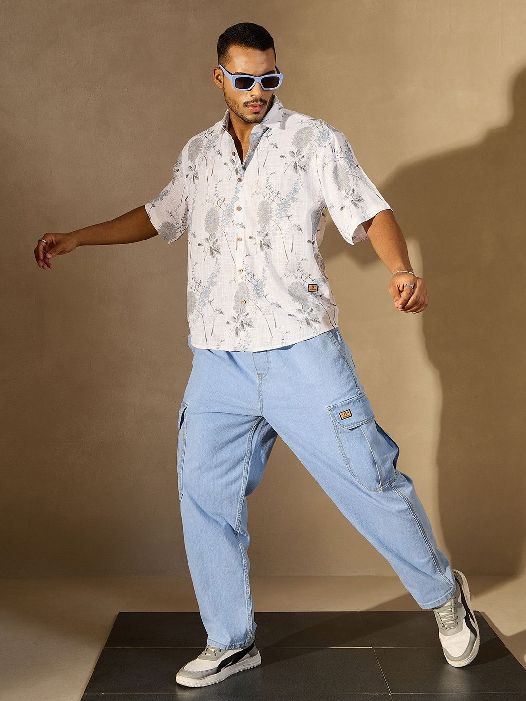 DENNISON Rotary Printed Drop Shoulder Oversized Casual Shirt