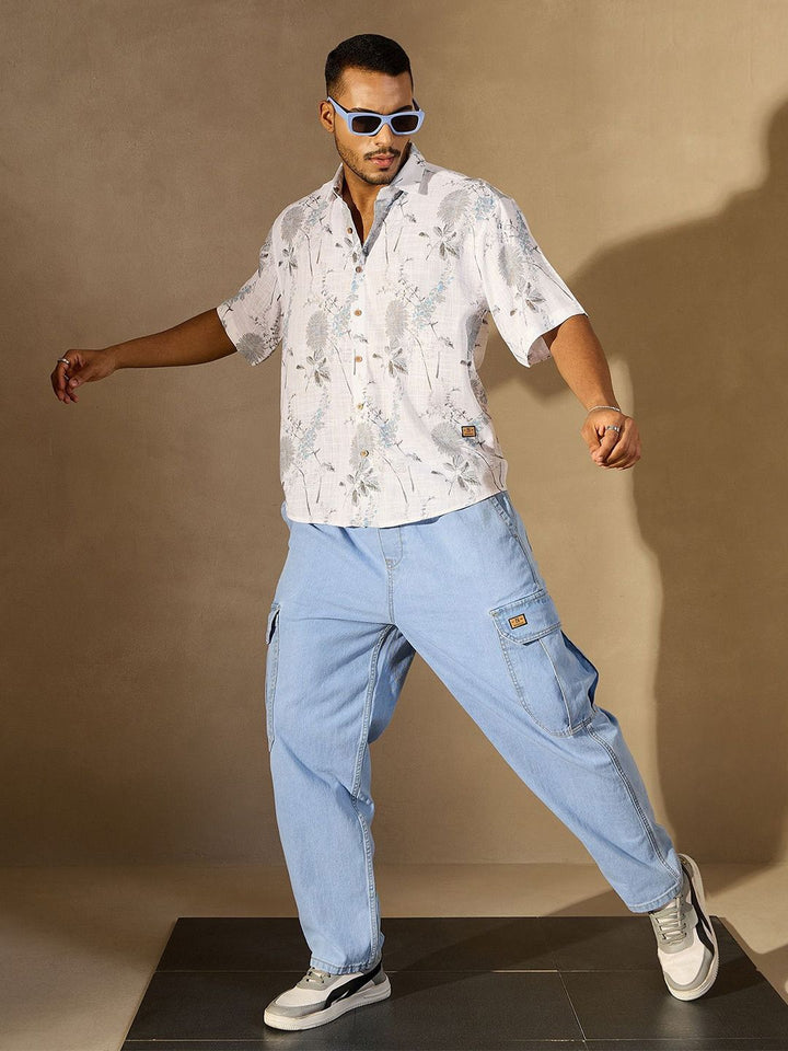 DENNISON Rotary Printed Drop Shoulder Oversized Casual Shirt