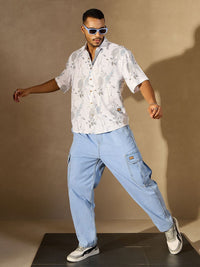 DENNISON Rotary Printed Drop Shoulder Oversized Casual Shirt